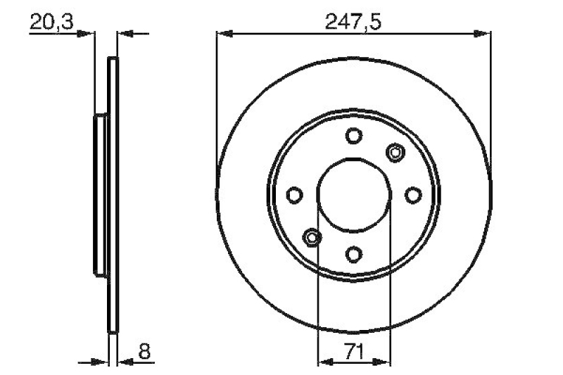 2x BOSCH Bremsscheibe 0 986 478 371