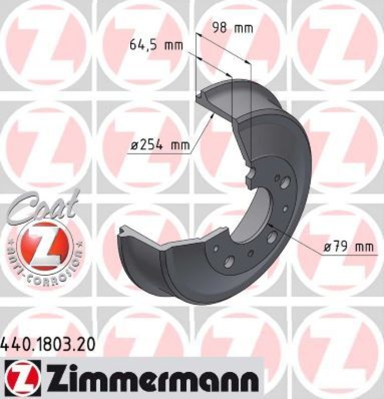 2x ZIMMERMANN Brake Drum COAT Z