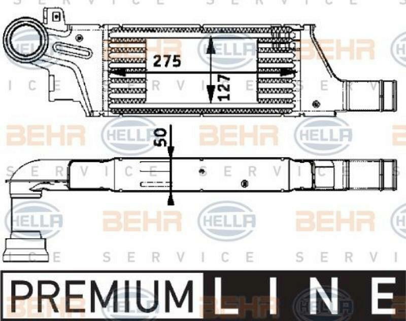 HELLA Intercooler, charger BEHR HELLA SERVICE *** PREMIUM LINE ***