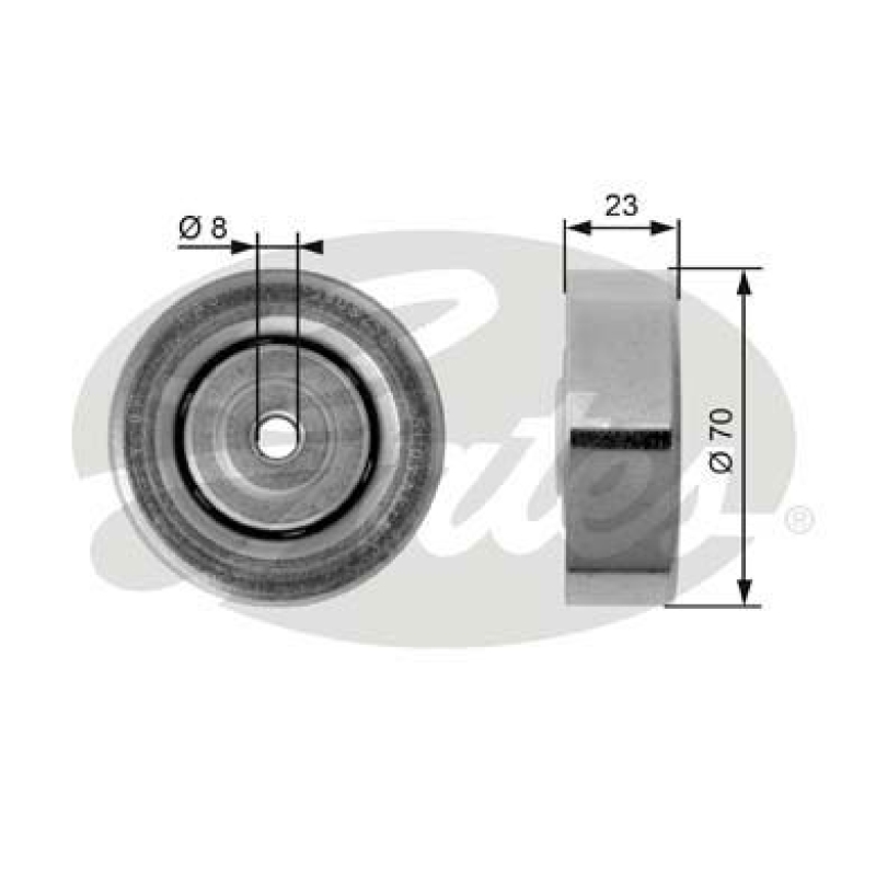 GATES Tensioner Pulley, V-ribbed belt DriveAlign®