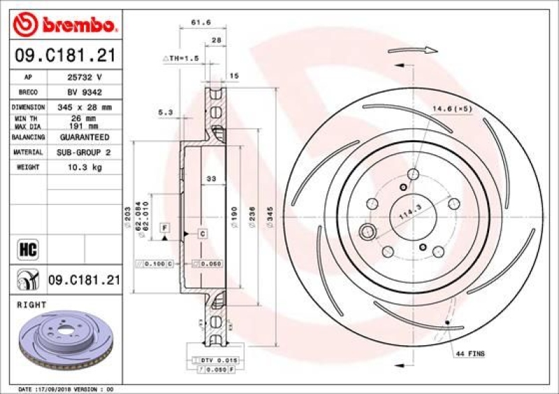 BREMBO Bremsscheibe COATED DISC LINE