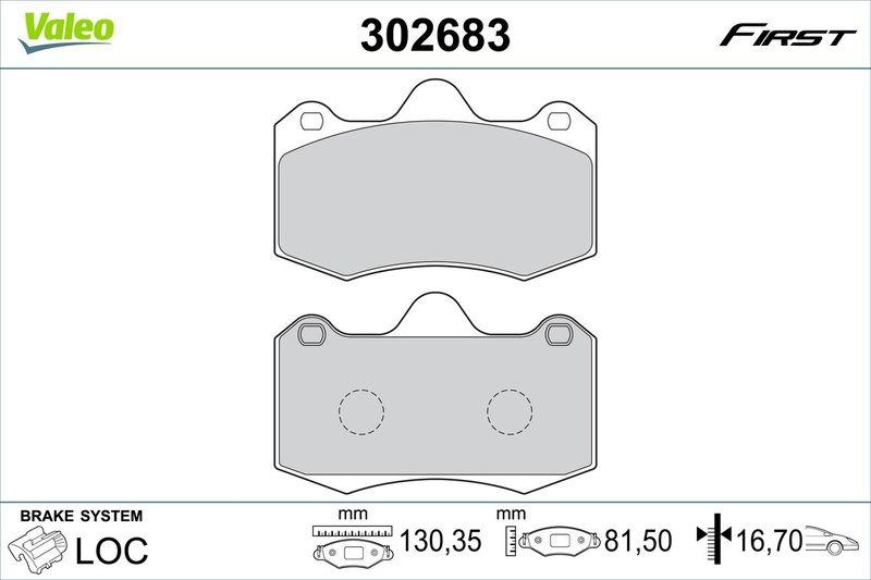 VALEO Bremsbelagsatz, Scheibenbremse ESSENTIAL 302683