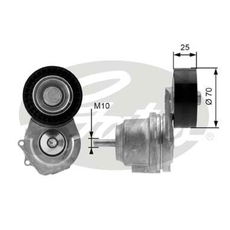 GATES Belt Tensioner, V-ribbed belt DriveAlign®