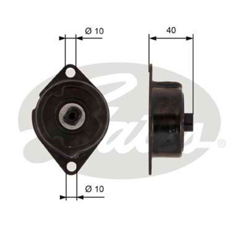 GATES Belt Tensioner, V-ribbed belt DriveAlign®