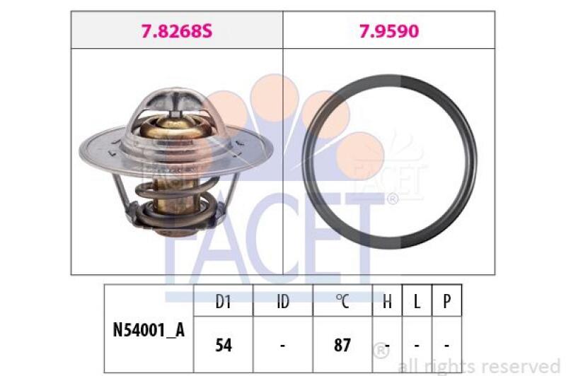 FACET Thermostat für Kühlmittel / Kühlerthermostat Made in Italy - OE Equivalent