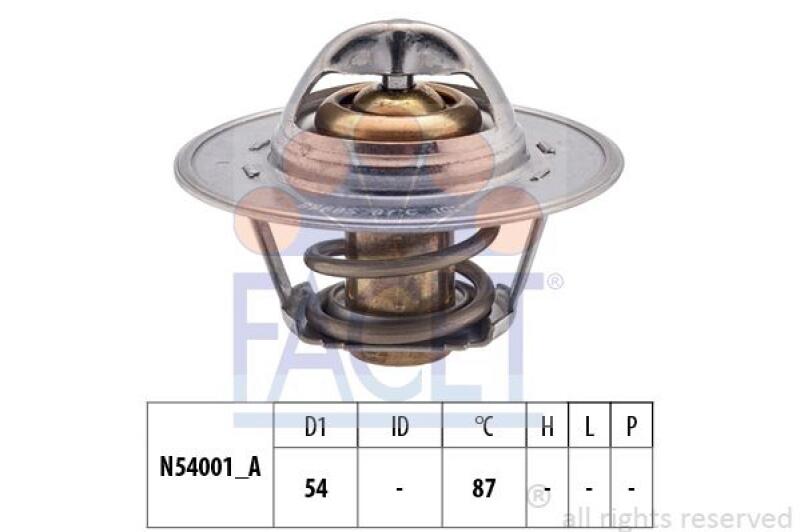 FACET Thermostat, coolant Made in Italy - OE Equivalent