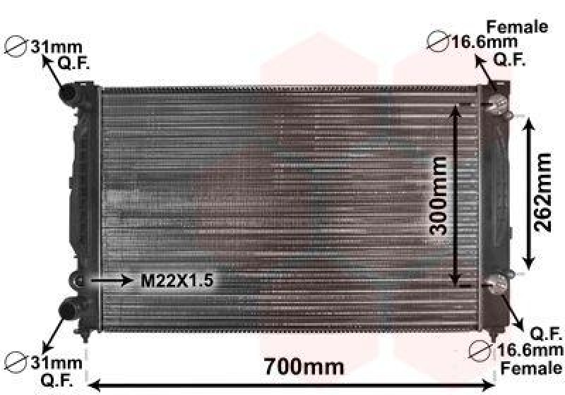 VAN WEZEL Radiator, engine cooling