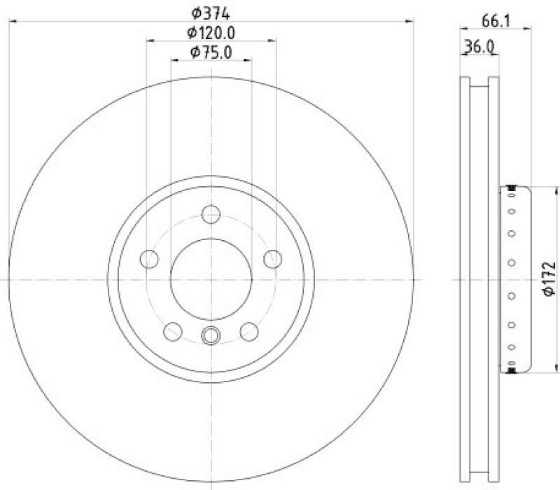 2x HELLA Bremsscheibe PRO High Carbon