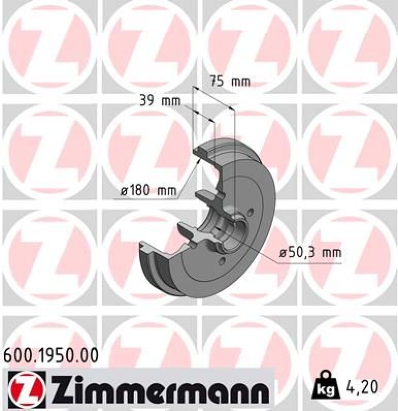 2x ZIMMERMANN Bremstrommel