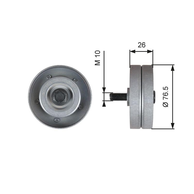 GATES Umlenk-/Führungsrolle, Keilrippenriemen DriveAlign®