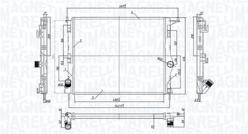 MAGNETI MARELLI Radiator, engine cooling
