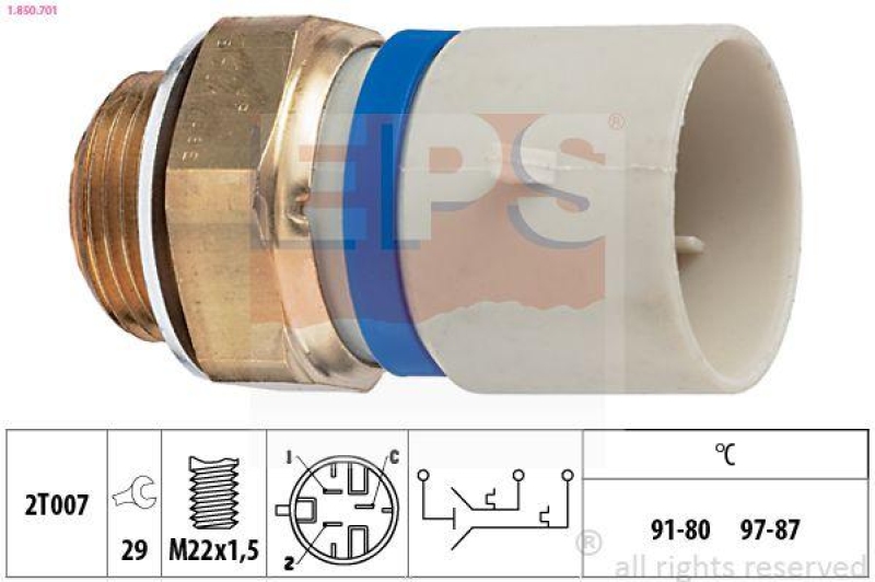 EPS Temperaturschalter, Kühlerlüfter Made in Italy - OE Equivalent