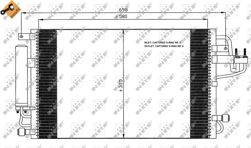 NRF Kondensator, Klimaanlage EASY FIT 35600