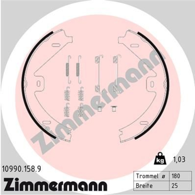 ZIMMERMANN Bremsbackensatz, Feststellbremse