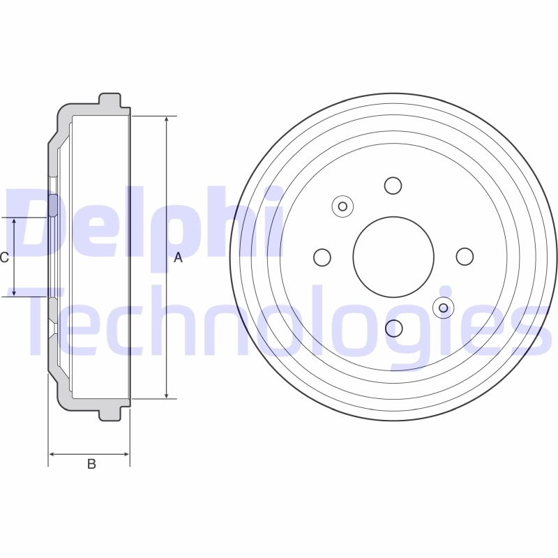 2x DELPHI Bremstrommel