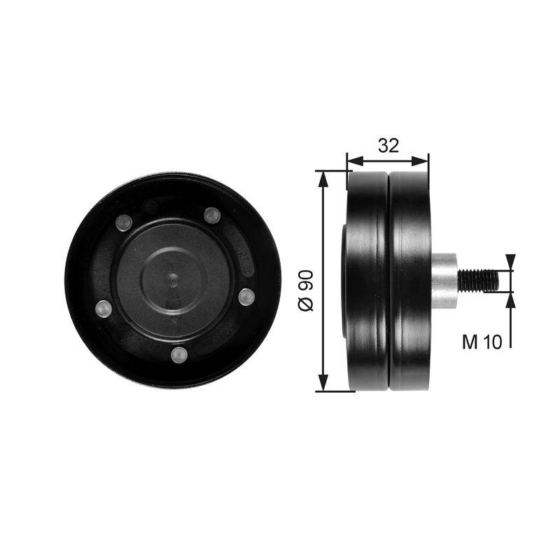 GATES Umlenk-/Führungsrolle, Keilrippenriemen FleetRunner™ T36187