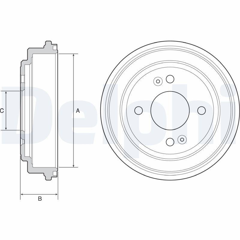 2x DELPHI Bremstrommel BF551