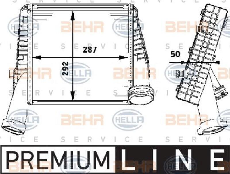 HELLA Intercooler, charger BEHR HELLA SERVICE *** PREMIUM LINE ***