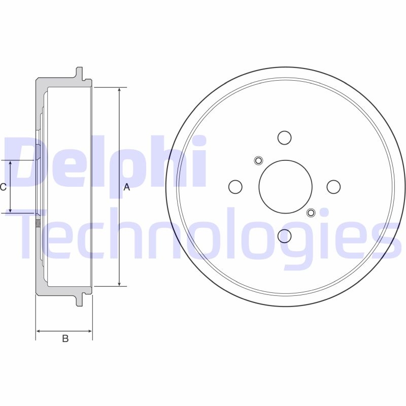 2x DELPHI Bremstrommel BF552