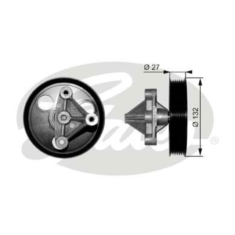 GATES Deflection/Guide Pulley, V-ribbed belt DriveAlign®