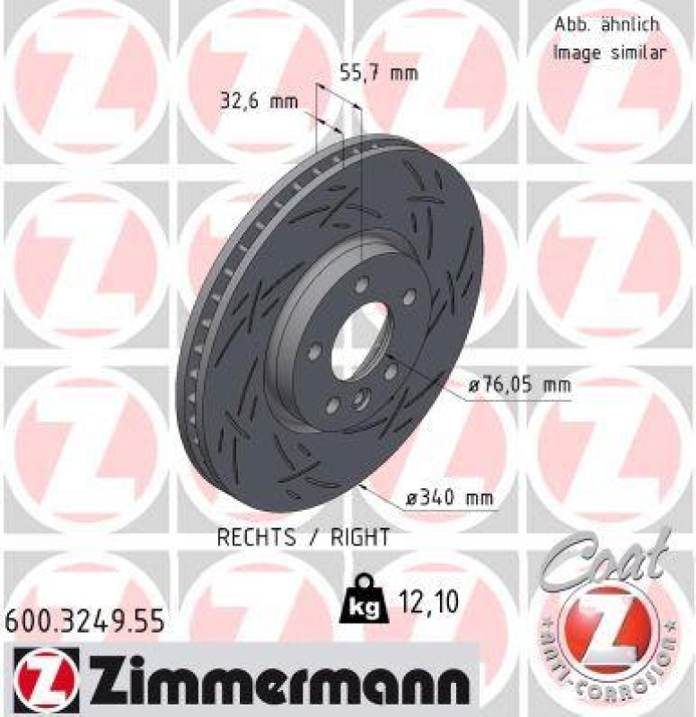 2x ZIMMERMANN Bremsscheibe BLACK Z