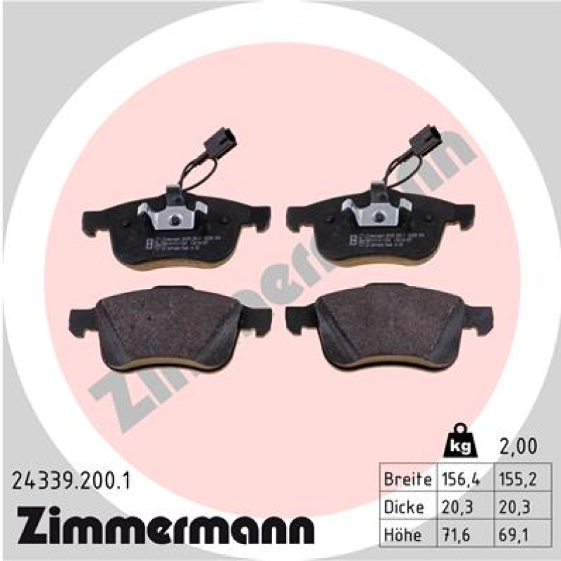 ZIMMERMANN Brake Pad Set, disc brake