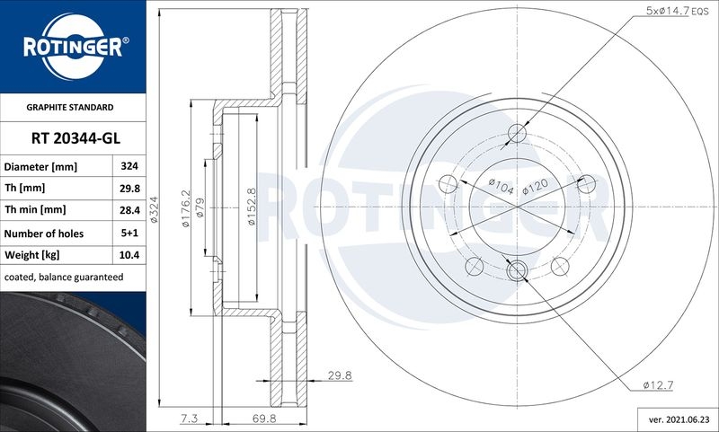 2x ROTINGER Bremsscheibe