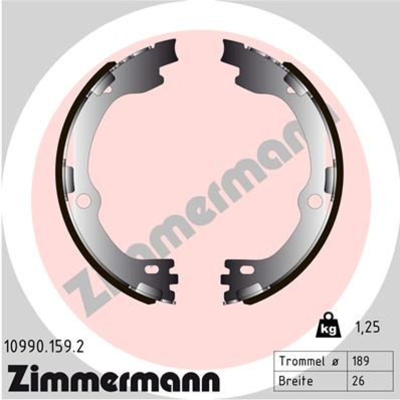 ZIMMERMANN Brake Shoe Set, parking brake