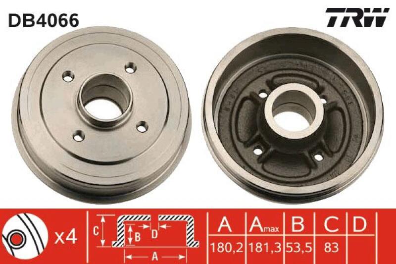2x TRW Brake Drum