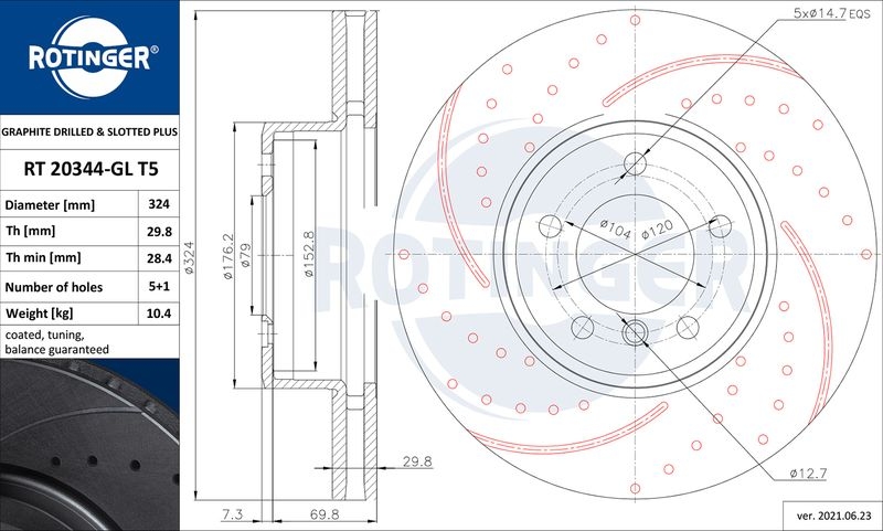 2x ROTINGER Bremsscheibe