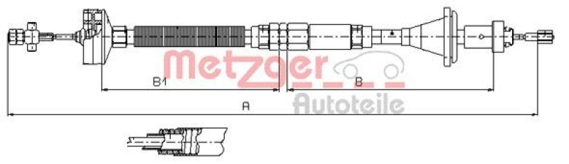 METZGER Seilzug, Kupplungsbet&auml;tigung 112913