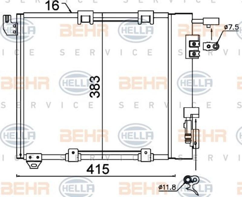 HELLA Condenser, air conditioning