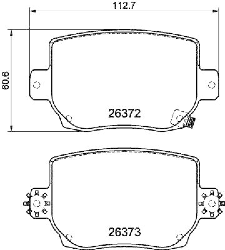 HELLA Bremsbelagsatz, Scheibenbremse 8DB 355 041-041
