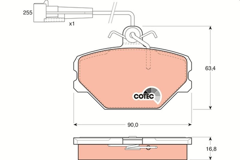 TRW Bremsbelagsatz, Scheibenbremse COTEC GDB833