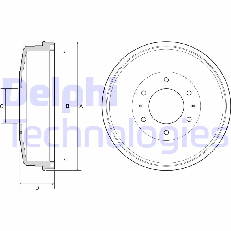 2x DELPHI Bremstrommel