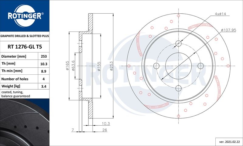 2x ROTINGER Bremsscheibe