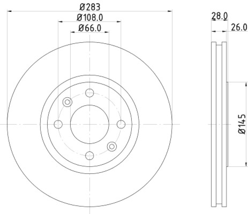 2x HELLA Brake Disc PRO