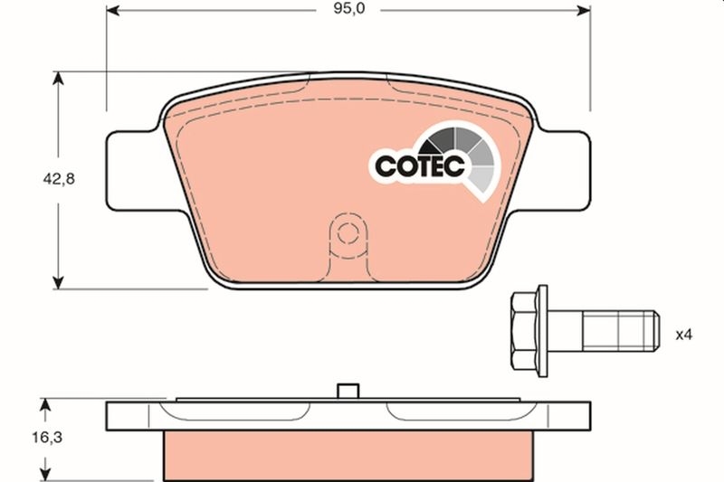 TRW Bremsbelagsatz, Scheibenbremse COTEC GDB1485