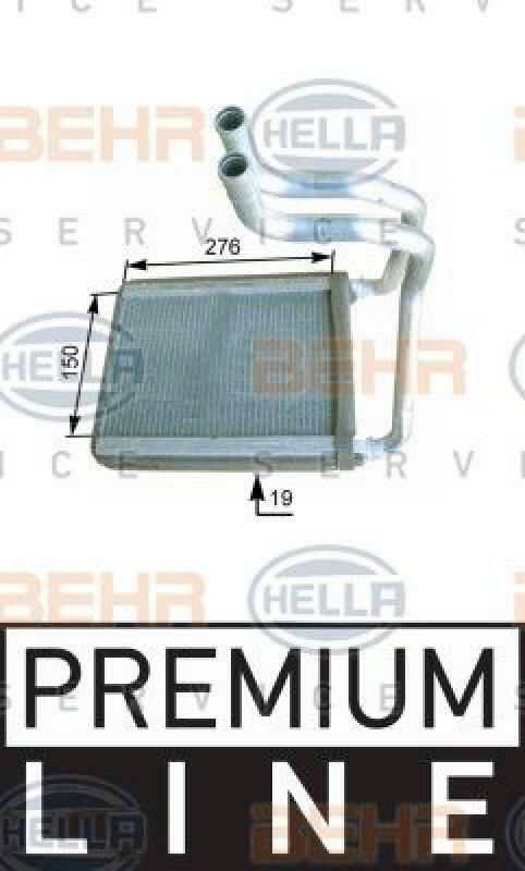 HELLA Heat Exchanger, interior heating BEHR HELLA SERVICE *** PREMIUM LINE ***