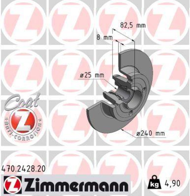 2x ZIMMERMANN Bremsscheibe COAT Z
