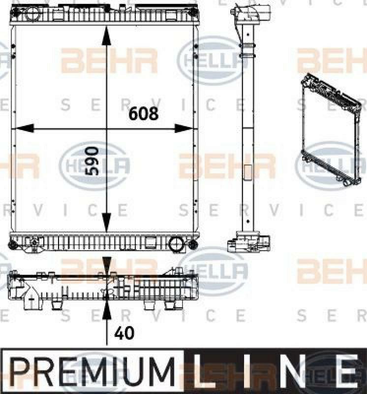 HELLA Kühler, Motorkühlung BEHR HELLA SERVICE *** PREMIUM LINE ***
