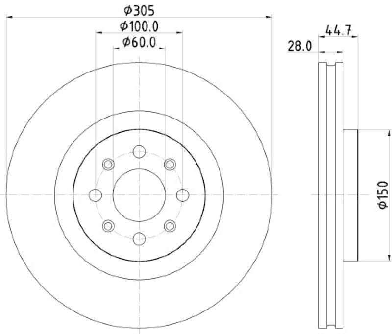 2x HELLA Brake Disc PRO