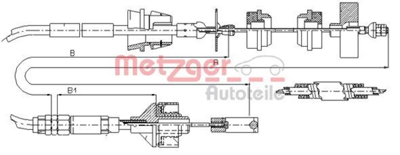 METZGER Cable Pull, clutch control
