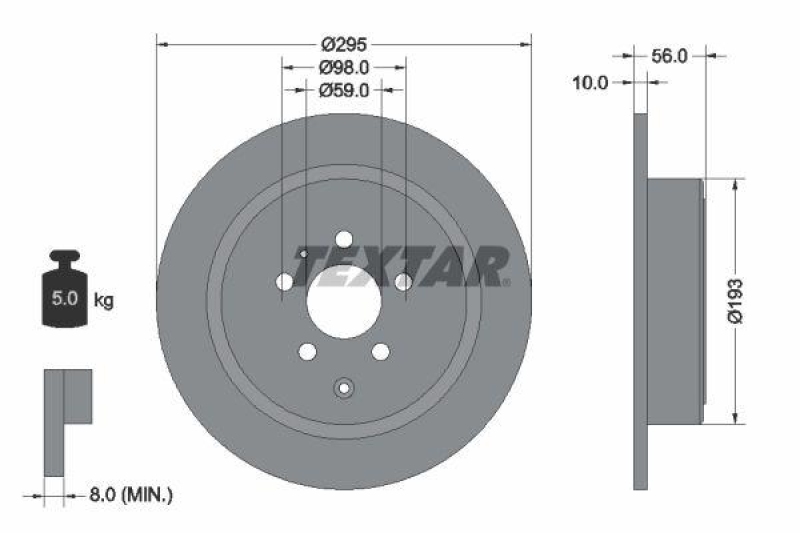 2x TEXTAR Bremsscheibe 92074100