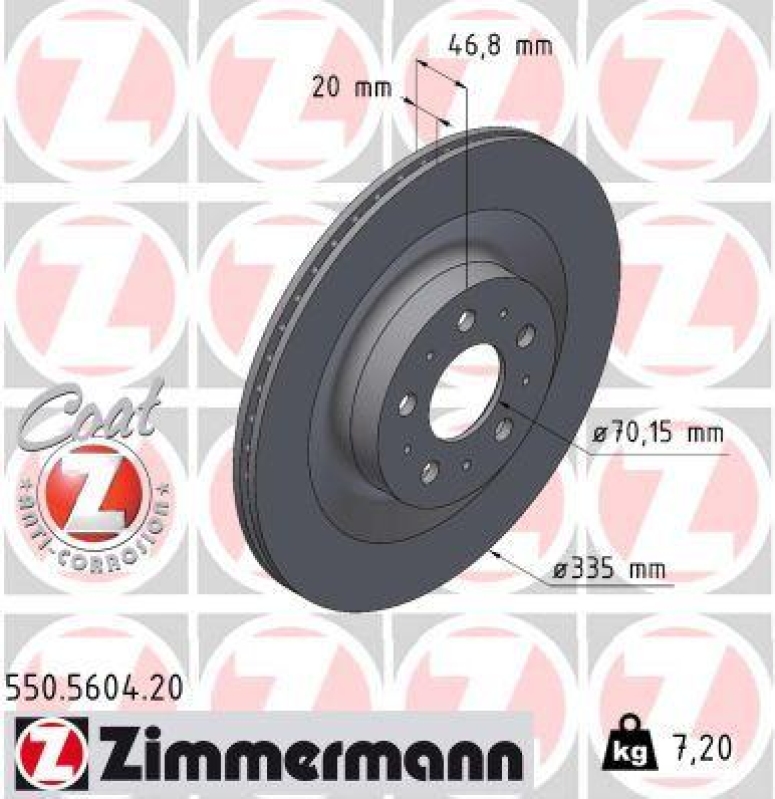 2x ZIMMERMANN Bremsscheibe COAT Z