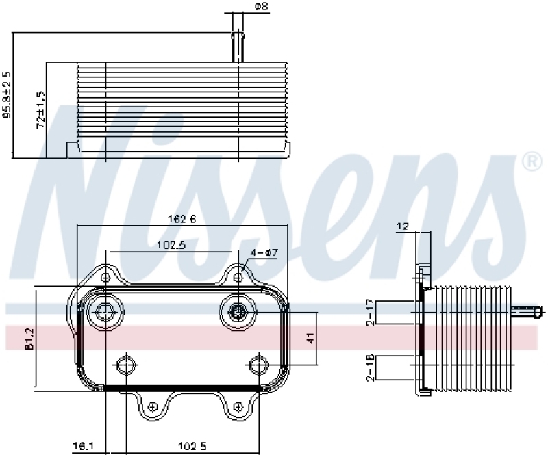 NISSENS Oil Cooler, engine oil