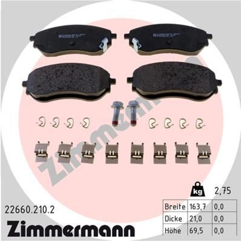 ZIMMERMANN Brake Pad Set, disc brake