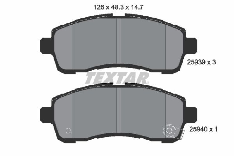 TEXTAR Bremsbelagsatz, Scheibenbremse 2593901