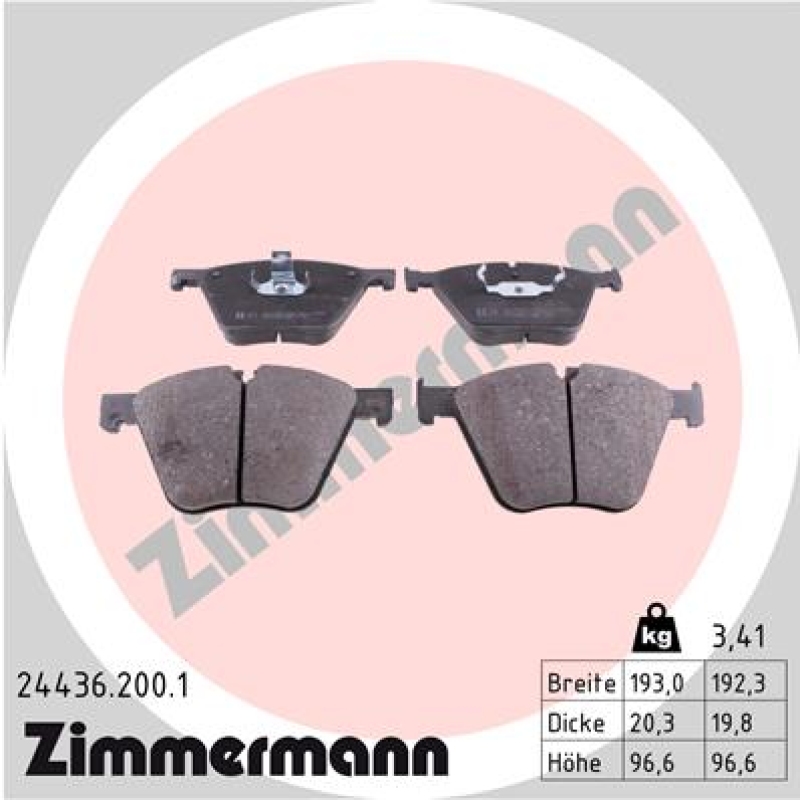 ZIMMERMANN Brake Pad Set, disc brake