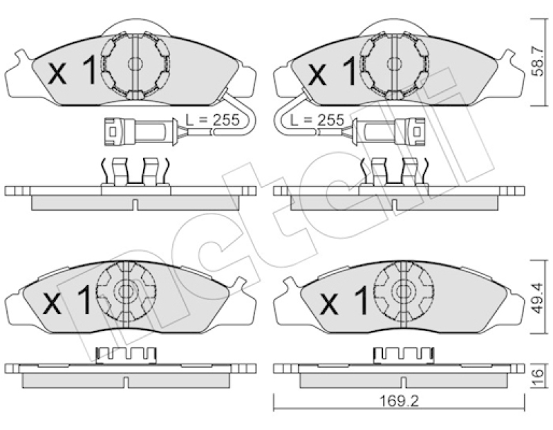 METELLI Bremsbelagsatz, Scheibenbremse